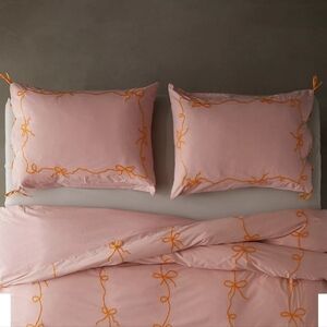 Urban Outfitters Lacey Bows King Sham Set - New